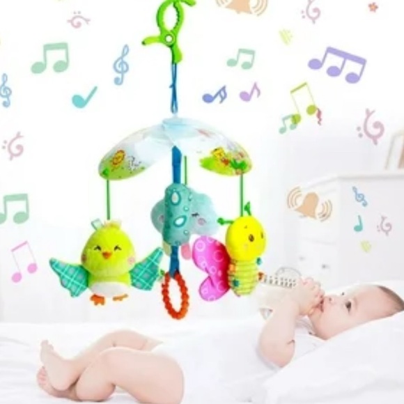 Happy Monkey Jing Bao Baby Mobile Stroller Car Seat Toy Chimes Squeaks Crinkles - Picture 1 of 7